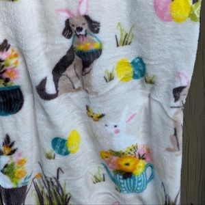 Easter Labrador Retriever Bunny Ears Plush Throw Blanket